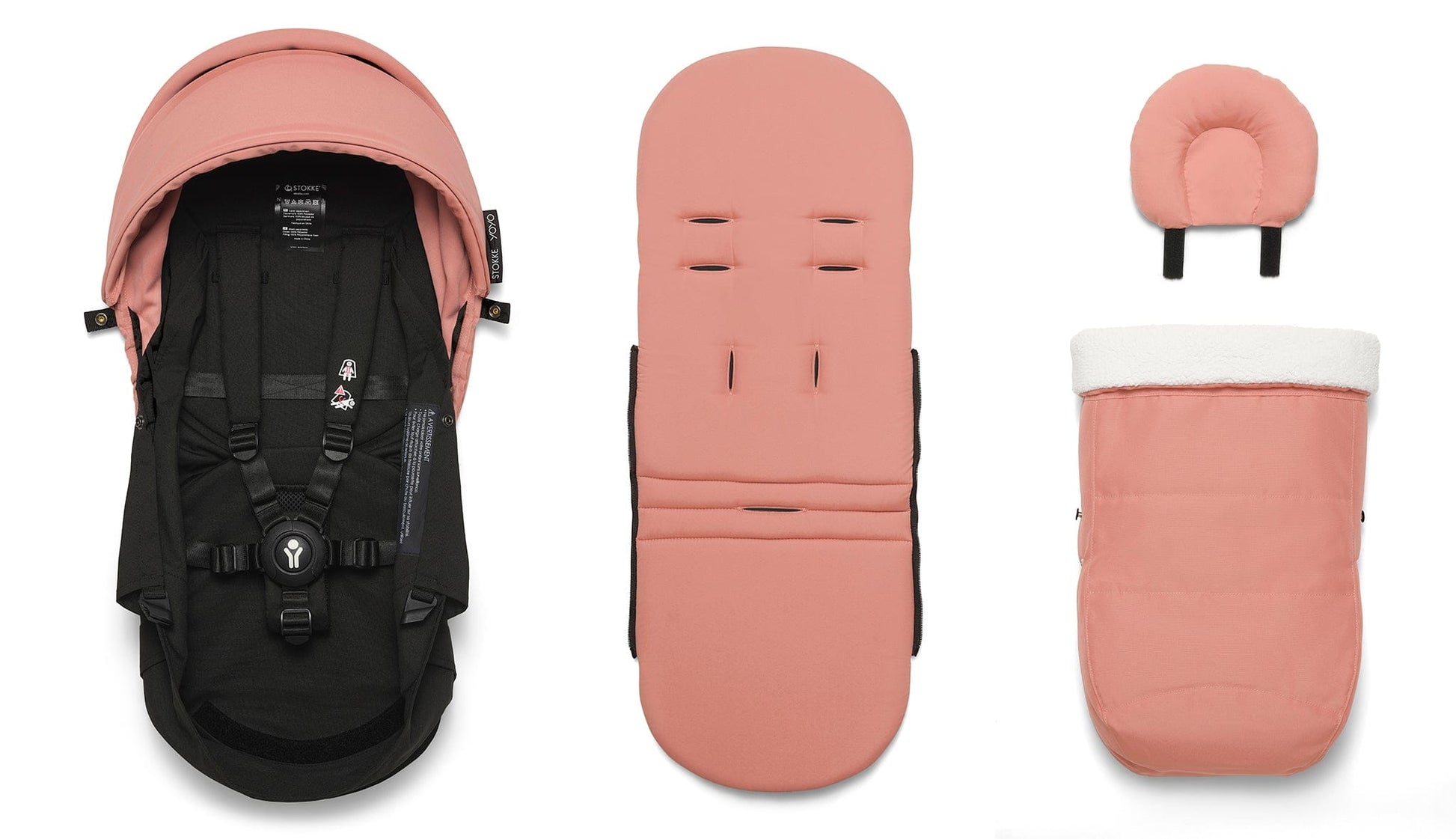 Stokke YOYO3 Ultra Compact Complete 0+/6+ Stroller Bundle - Black / Ginger - 653500-647906