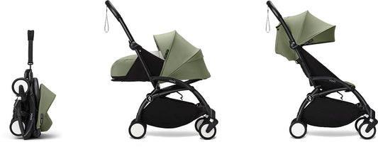 Stokke YOYO3 Ultra Compact Complete 0+/6+ Stroller Bundle - Black / Olive - 653800-647911