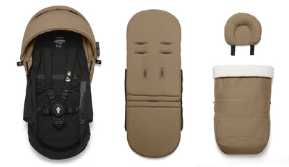 Stokke YOYO3 Ultra Compact Complete 0+/6+ Stroller Bundle - Black / Toffee - 654100-647908