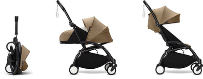 Stokke YOYO3 Ultra Compact Complete 0+/6+ Stroller Bundle - Black / Toffee - 654100-647908