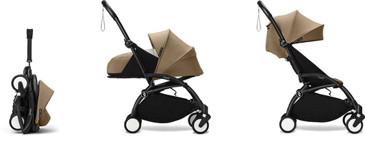 Stokke YOYO3 Ultra Compact Complete 0+/6+ Stroller Bundle - Black / Toffee - 654100-647908