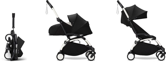 Stokke YOYO3 Ultra Compact Complete 0+/6+ Stroller Bundle - White / Black - 654200-647903