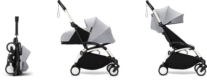 Stokke YOYO3 Ultra Compact Complete 0+/6+ Stroller Bundle - White / Stone - 654600-647910