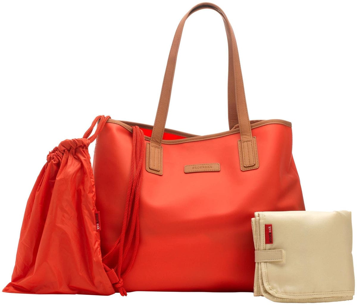 Storksak Ariel Tote Diaper Bag - Coral - SK5924