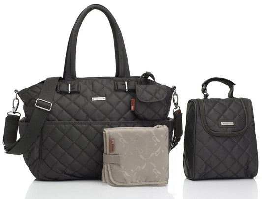 Storksak Bobby Quilted Diaper Bag - Black - SK1101
