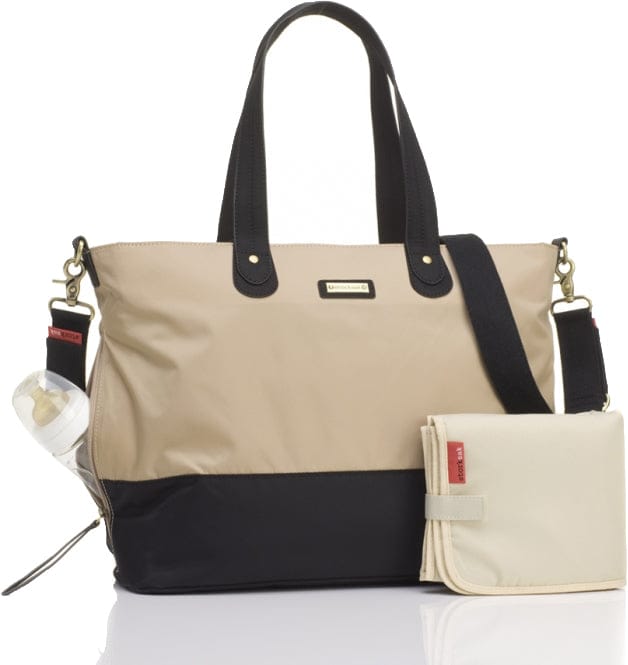 Storksak Color Block Tote Diaper Bag - Champagne/Black - SK3101