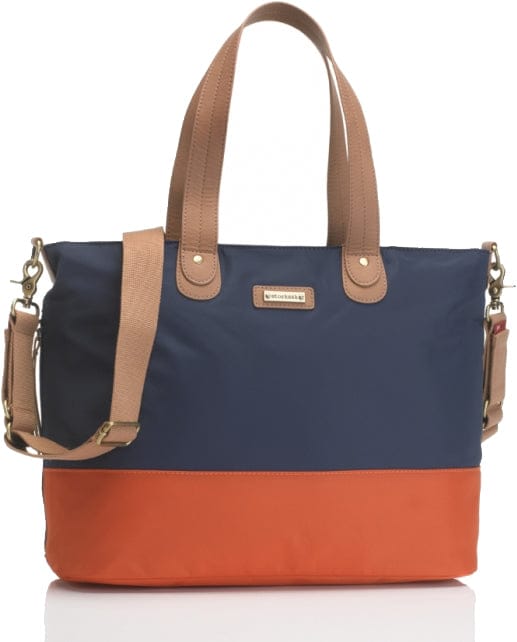 Storksak Color Block Tote Diaper Bag - Navy/Orange - SK3105