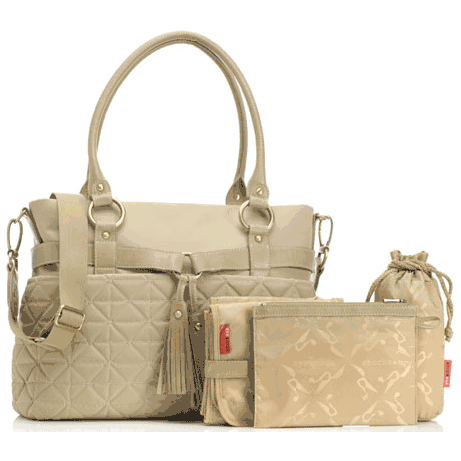 Storksak Isabella Nylon Diaper Bag in Sand