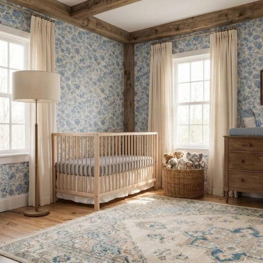 Sugar + Maple Fitted Crib Sheet - Baby Blue