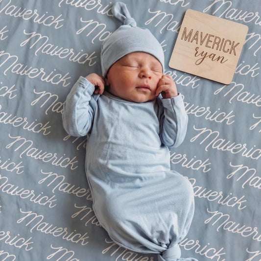 Sugar + Maple Gown and Hat - Baby Blue