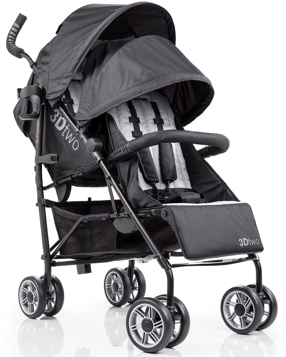 Summer Infant 3Dtwo Double Stroller - Black/Gray