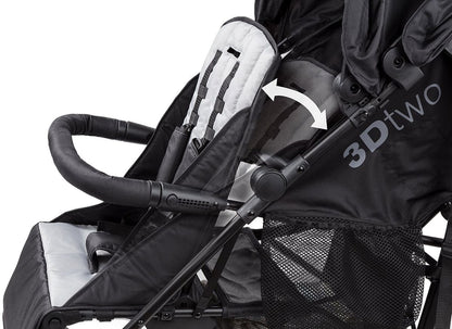 Summer Infant 3Dtwo Double Stroller - Black/Gray