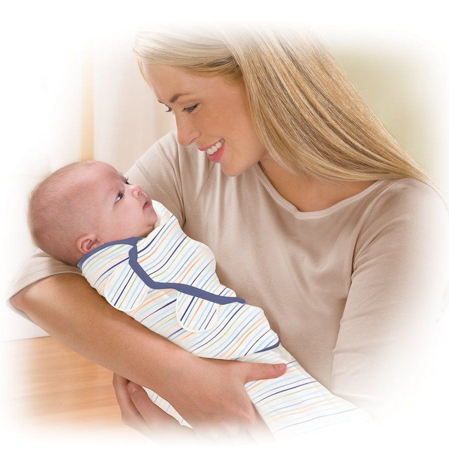 Summer Infant Cotton Knit Swaddleme, Small/Med - Boy Multi-Stripe - 72170