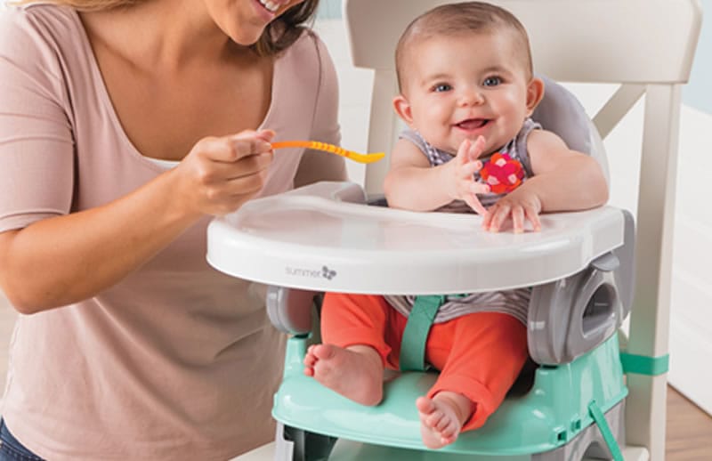 Summer Infant Deluxe Comfort Folding Portable Booster Chair - Elephant Love - 13520-SI