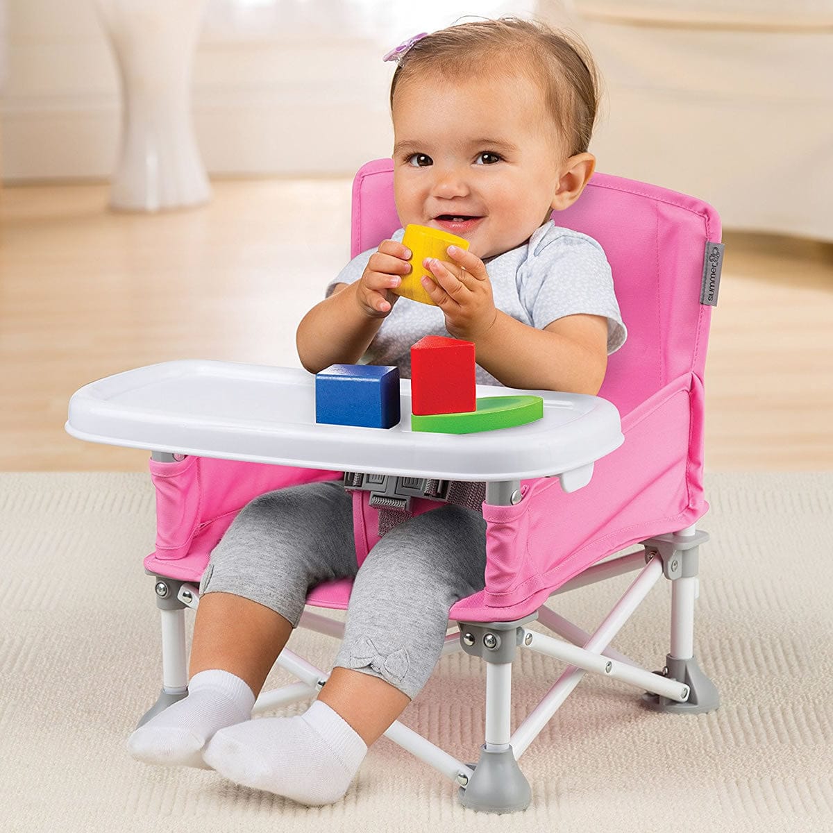 Summer Infant Pop 'n Sit Portable Booster Chair - Pink
