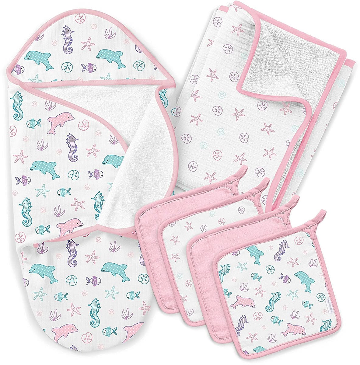 Summer Infant SwaddleMe Baby Bath Gift Set - Dolphin Splash - 57060
