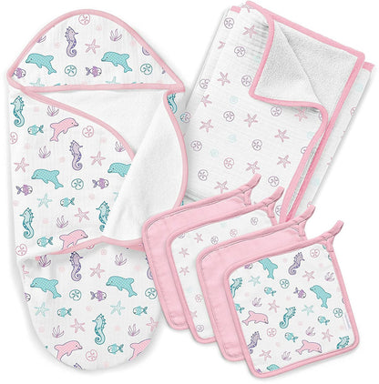 Summer Infant SwaddleMe Baby Bath Gift Set - Dolphin Splash - 57060