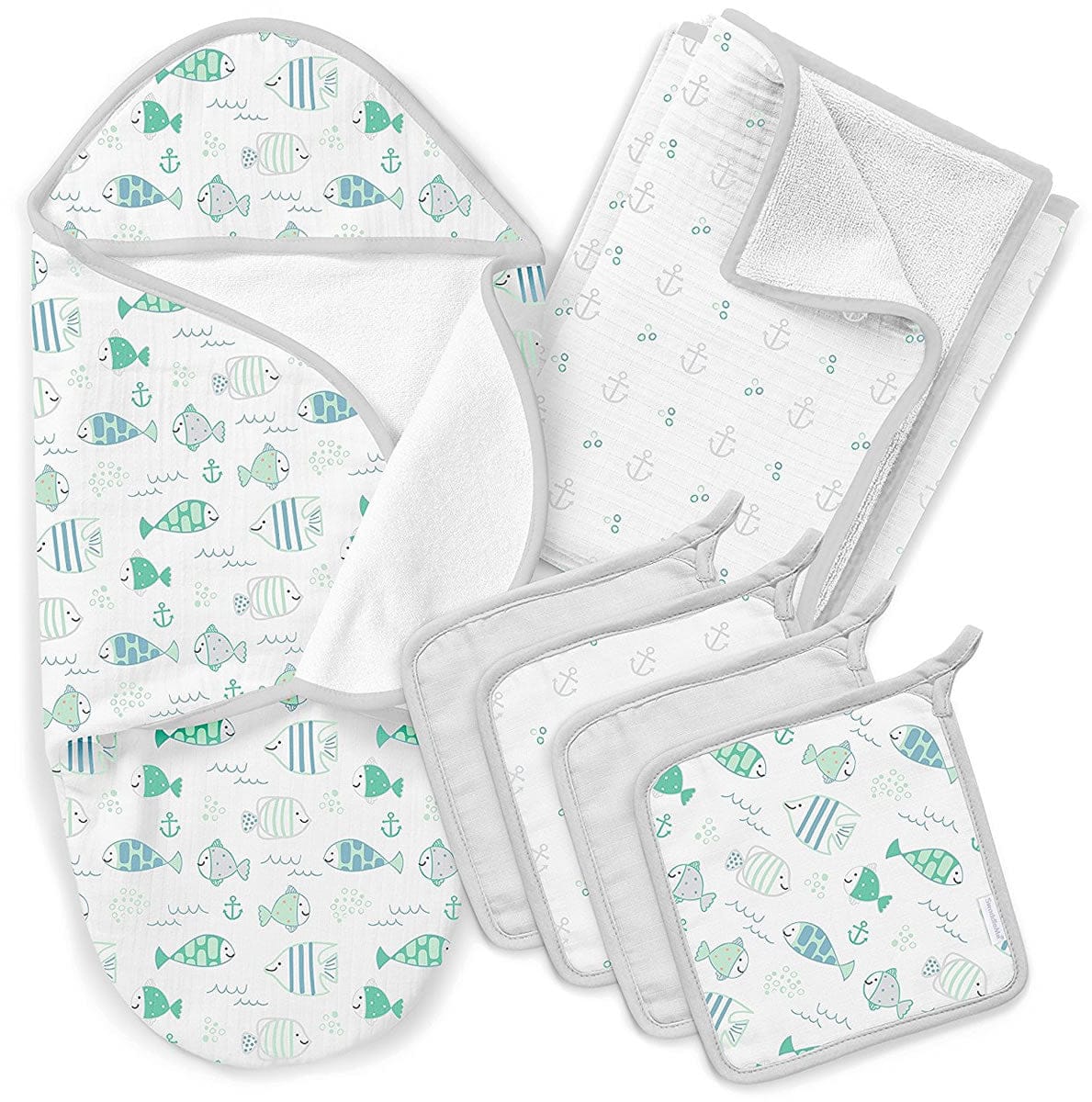 Summer Infant SwaddleMe Baby Bath Gift Set - Fishy Fishy - 57080