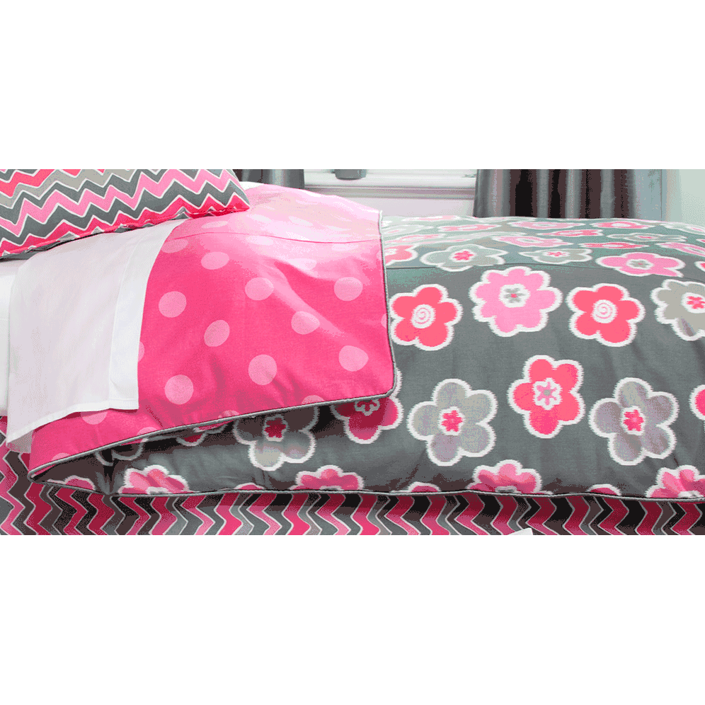 Sweet Potato Addison Twin Duvet Cover - Reversible Floral/Dot