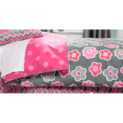 Sweet Potato Addison Twin Duvet Cover - Reversible Floral/Dot