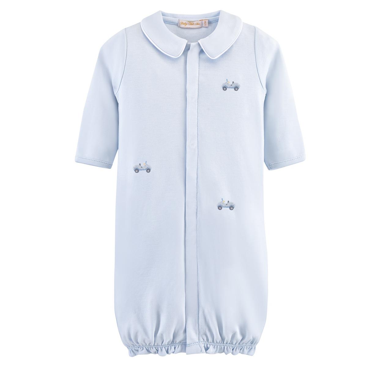 Baby Club Chic All-Over Embroidered Pima Convertible Gown - Cars, NB
