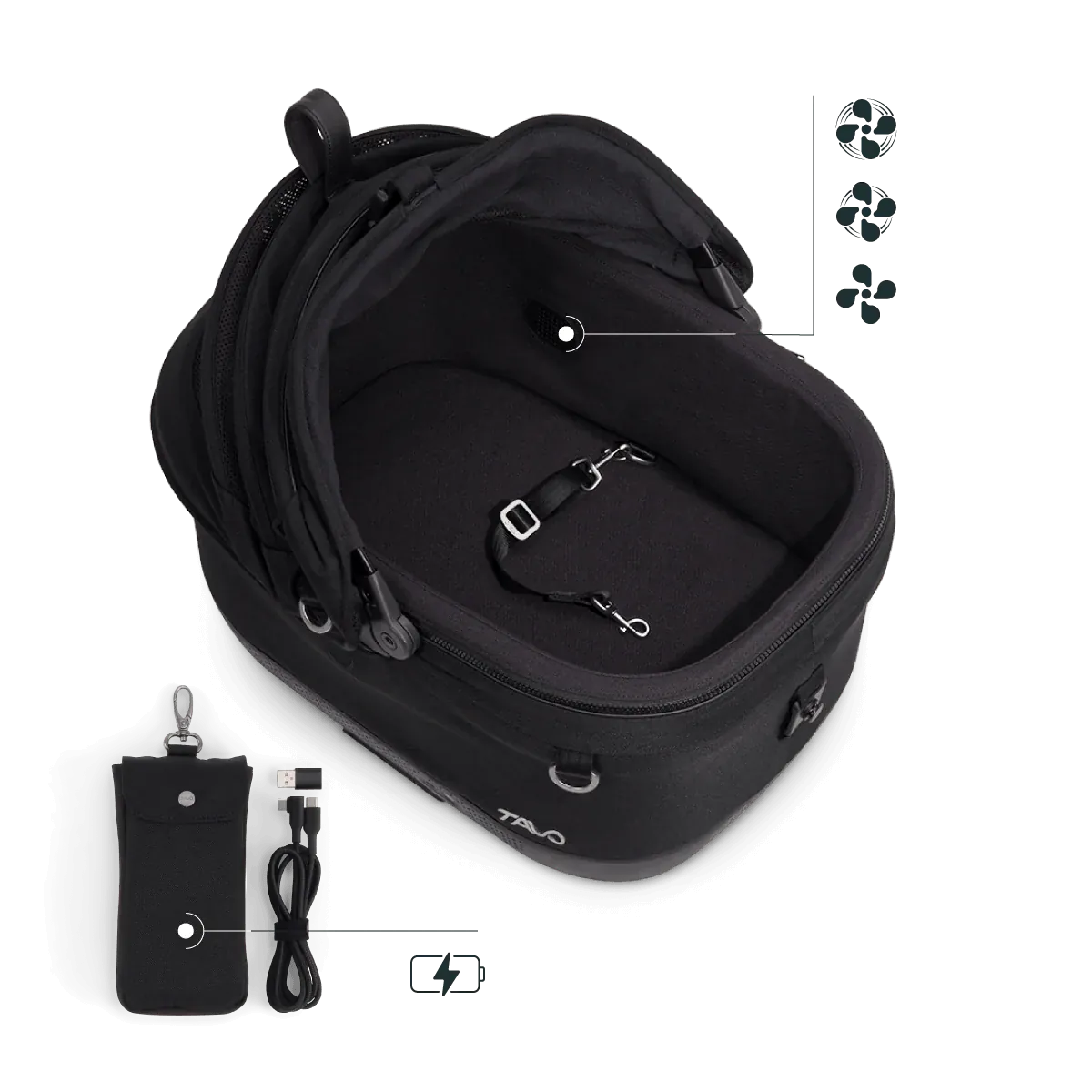 Tavo Pets Maeve iso5X Wind Pet Car Seat - Onyx