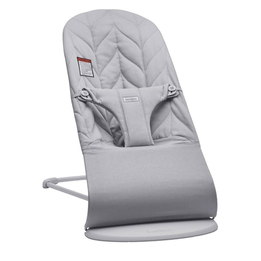BabyBjörn Bouncer Bliss, Light Gray Frame Petal Quilt Woven - Light Gray