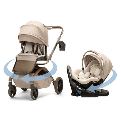 Maxi-Cosi Tana 360 + Peri 180 Rotating Infant Car Seat Travel System Bundle - Natural Heritage - CV452HDF-IC397HDF