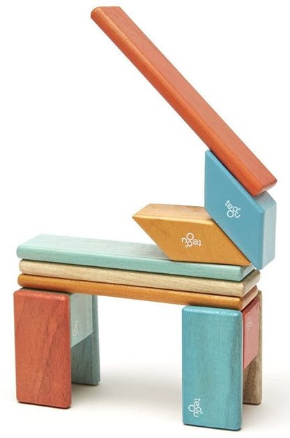 Tegu 14 Piece Magnetic Blocks Set - Sunset
