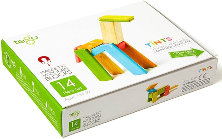 Tegu 14 Piece Magnetic Blocks Set - Tegu Tints - 14P-TNT-306T