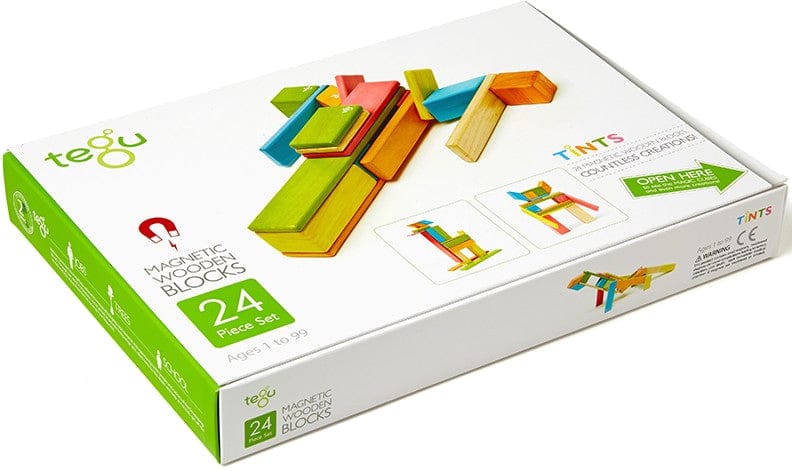 Tegu 24 Piece Magnetic Blocks Set - Tegu Tints - 24P-TNT-306T