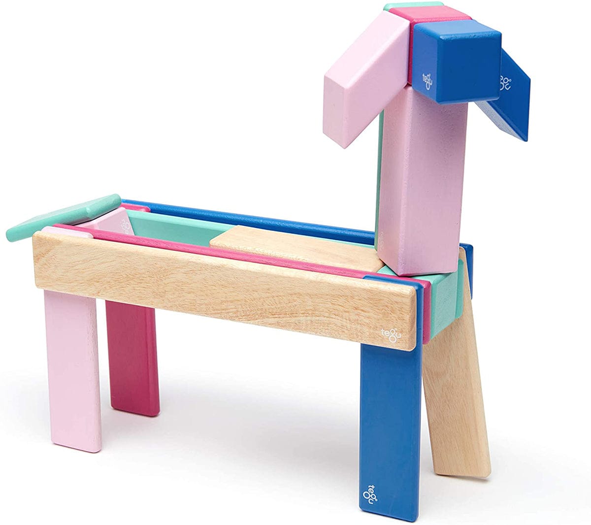 Tegu 24 Piece Magnetic Wooden Block Set - Blossom - 24P-BSM-607T