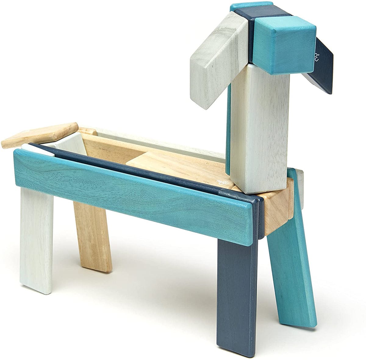 Tegu 24 Piece Magnetic Wooden Block Set - Blues - 24P-BLU-508T