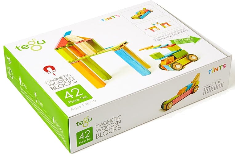 Tegu 42 Piece Magnetic Blocks Set - Tegu Tints - 42P-TNT-306T
