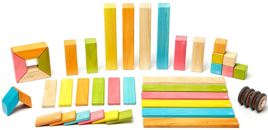 Tegu 42 Piece Magnetic Blocks Set - Tegu Tints - 42P-TNT-306T