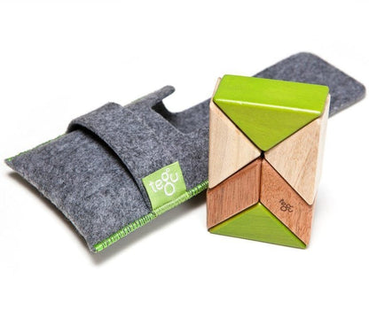 Tegu Pocket Pouch Prism 6 Piece Magnetic Blocks - Jungle