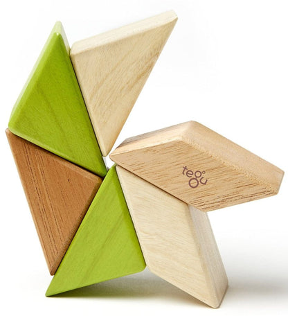 Tegu Pocket Pouch Prism 6 Piece Magnetic Blocks - Jungle