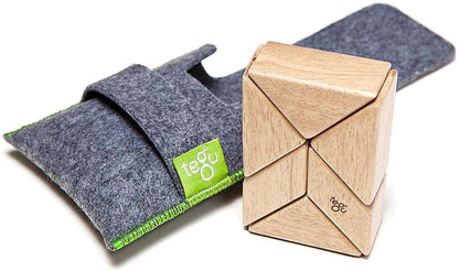 Tegu Pocket Pouch Prism 6 Piece Magnetic Blocks - Natural