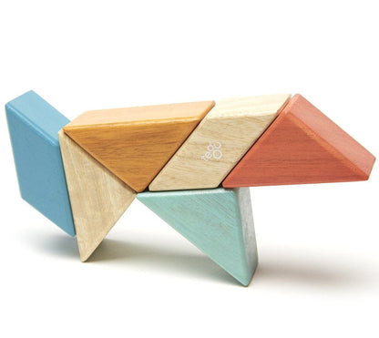 Tegu Pocket Pouch Prism 6 Piece Magnetic Blocks - Sunset - PPP-SNS-508T