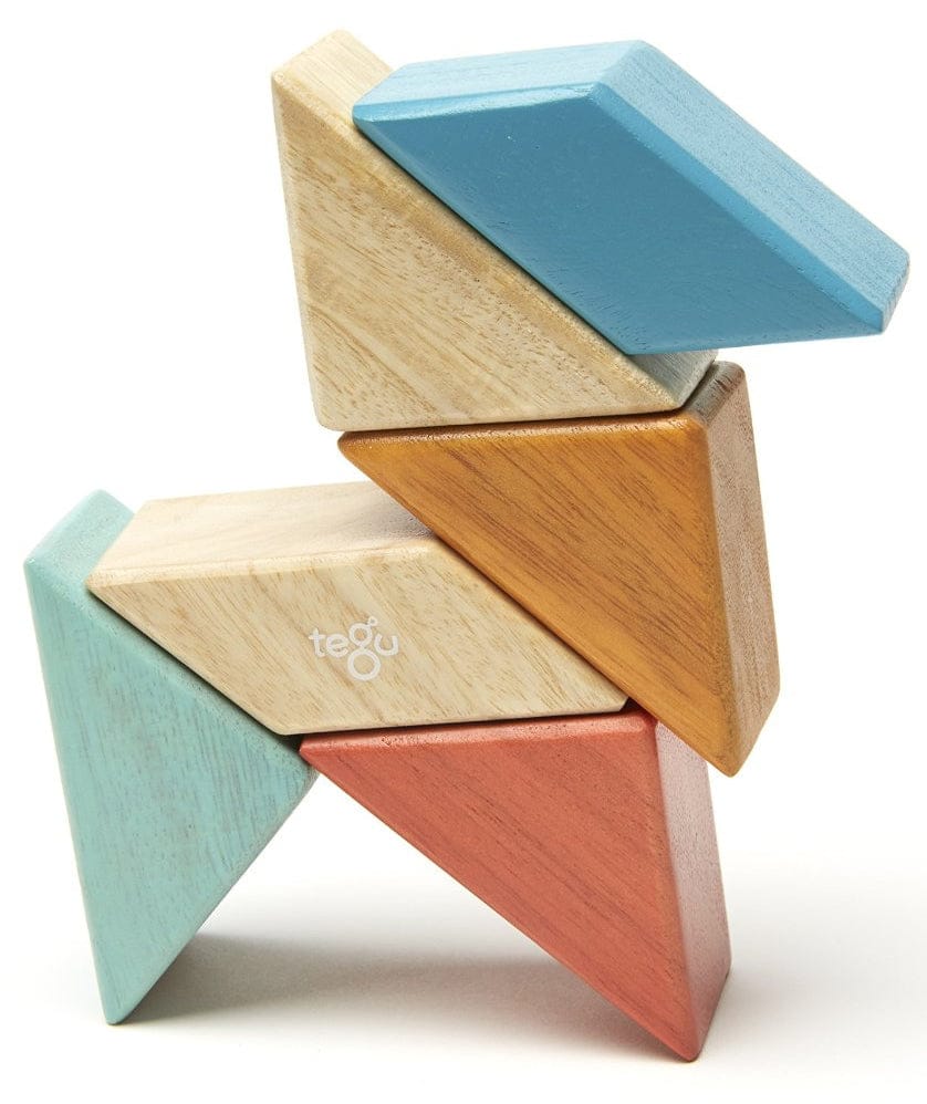 Tegu Pocket Pouch Prism 6 Piece Magnetic Blocks - Sunset - PPP-SNS-508T