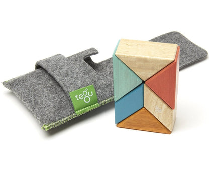 Tegu Pocket Pouch Prism 6 Piece Magnetic Blocks - Sunset - PPP-SNS-508T
