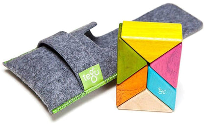 Tegu Pocket Pouch Prism 6 Piece Magnetic Blocks - Tegu Tints
