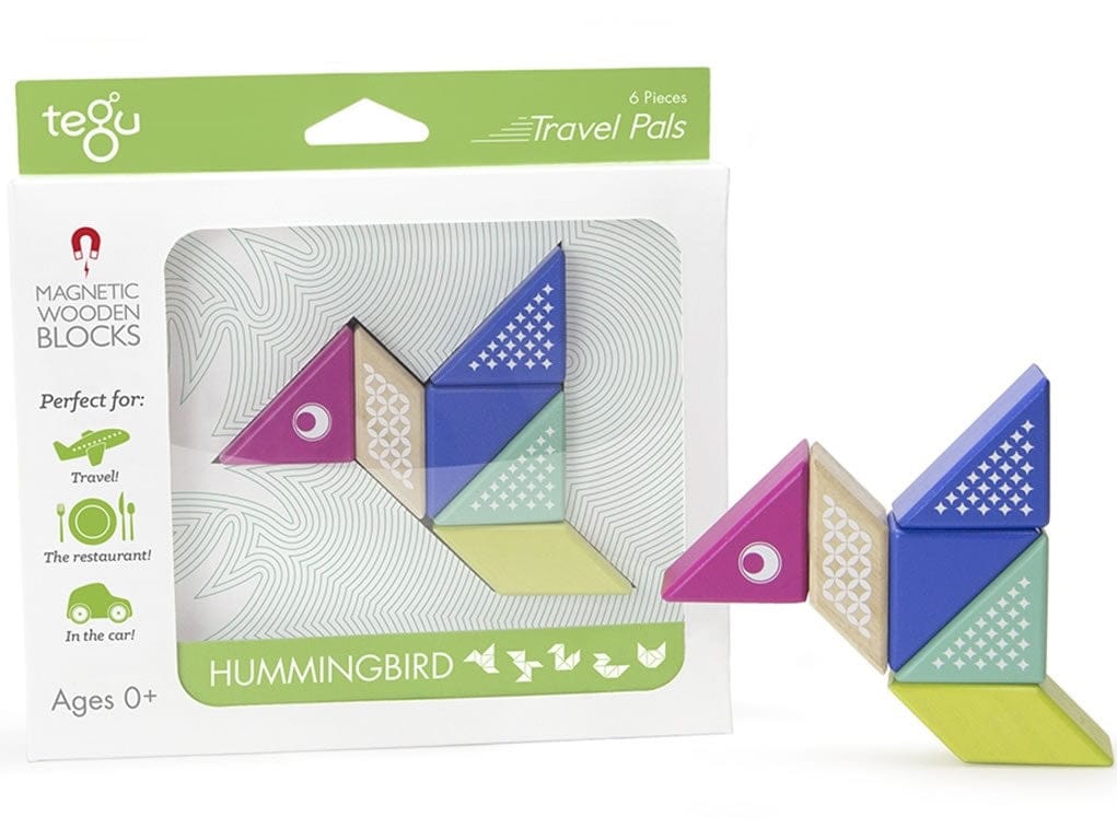 Tegu Travel Pals 6 Piece Magnetic Blocks - Hummingbird