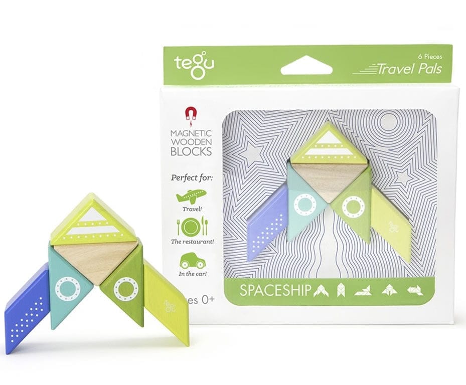 Tegu Travel Pals 6 Piece Magnetic Blocks - Spaceship - PAL-SPC-706T