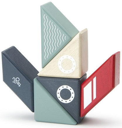 Tegu Travel Pals 6 Piece Magnetic Blocks - Tugboat - PAL-TBT-706T