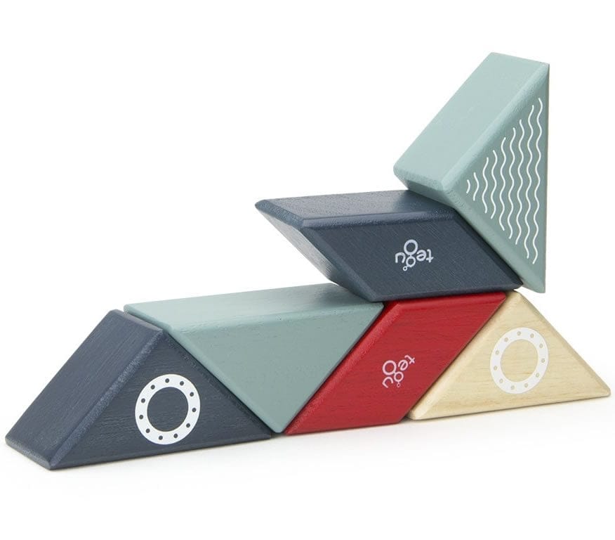 Tegu Travel Pals 6 Piece Magnetic Blocks - Tugboat - PAL-TBT-706T