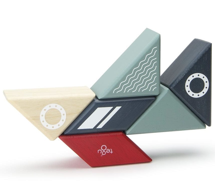Tegu Travel Pals 6 Piece Magnetic Blocks - Tugboat - PAL-TBT-706T