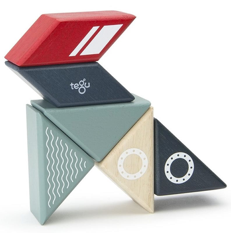 Tegu Travel Pals 6 Piece Magnetic Blocks - Tugboat - PAL-TBT-706T