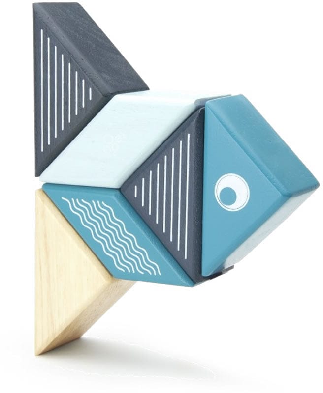 Tegu Travel Pals 6 Piece Magnetic Blocks - Whale - PAL-WAL-706T