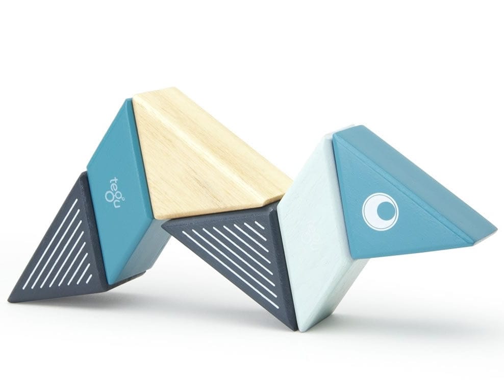 Tegu Travel Pals 6 Piece Magnetic Blocks - Whale - PAL-WAL-706T